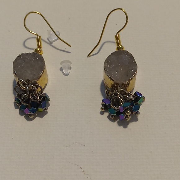 Crystal Druzy Stone Bead Earrings - Picture 4 of 8